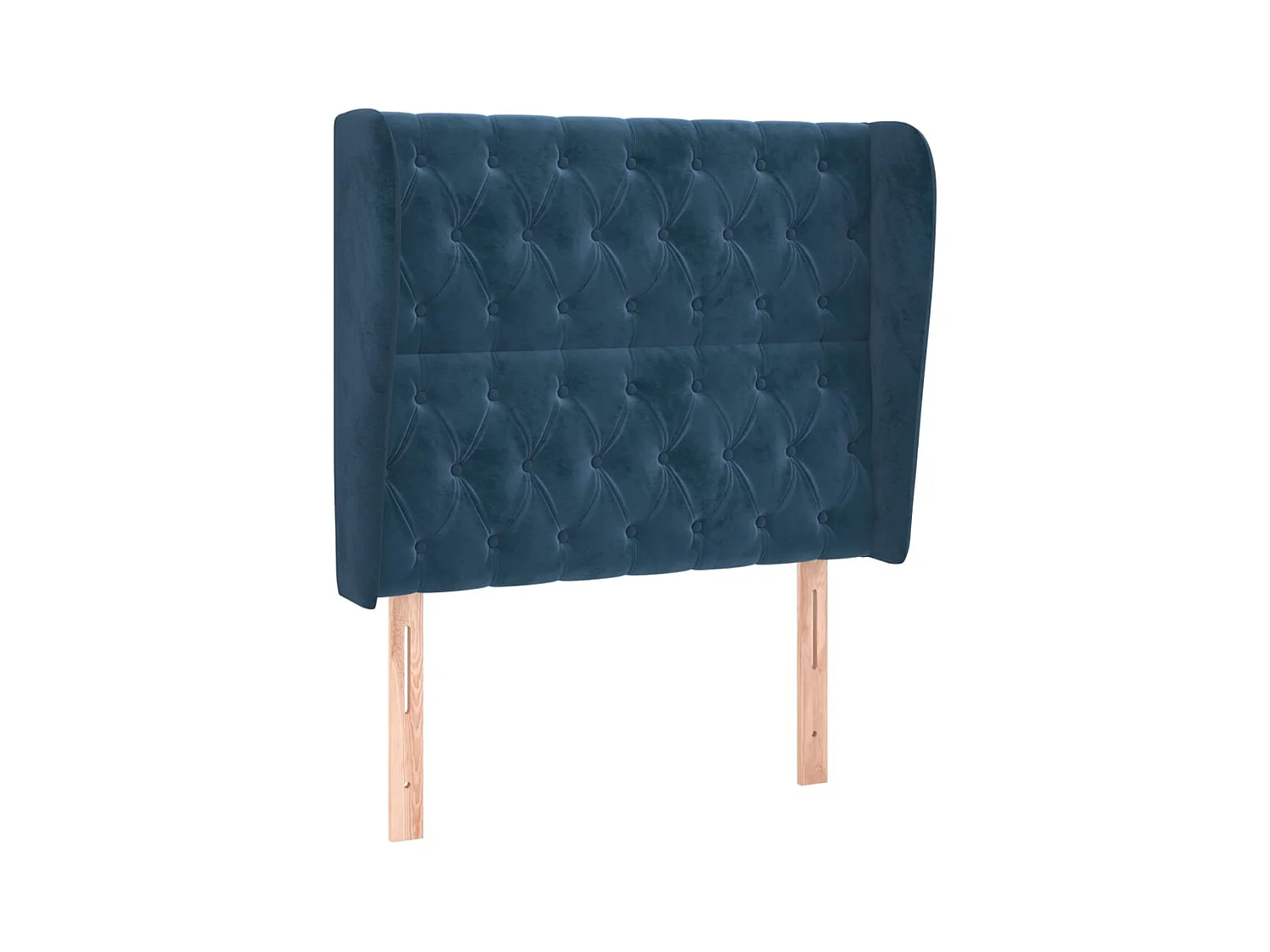 Hoofdbord met vleugels Donkerblauw 103x23x118/128 cm Fluweel