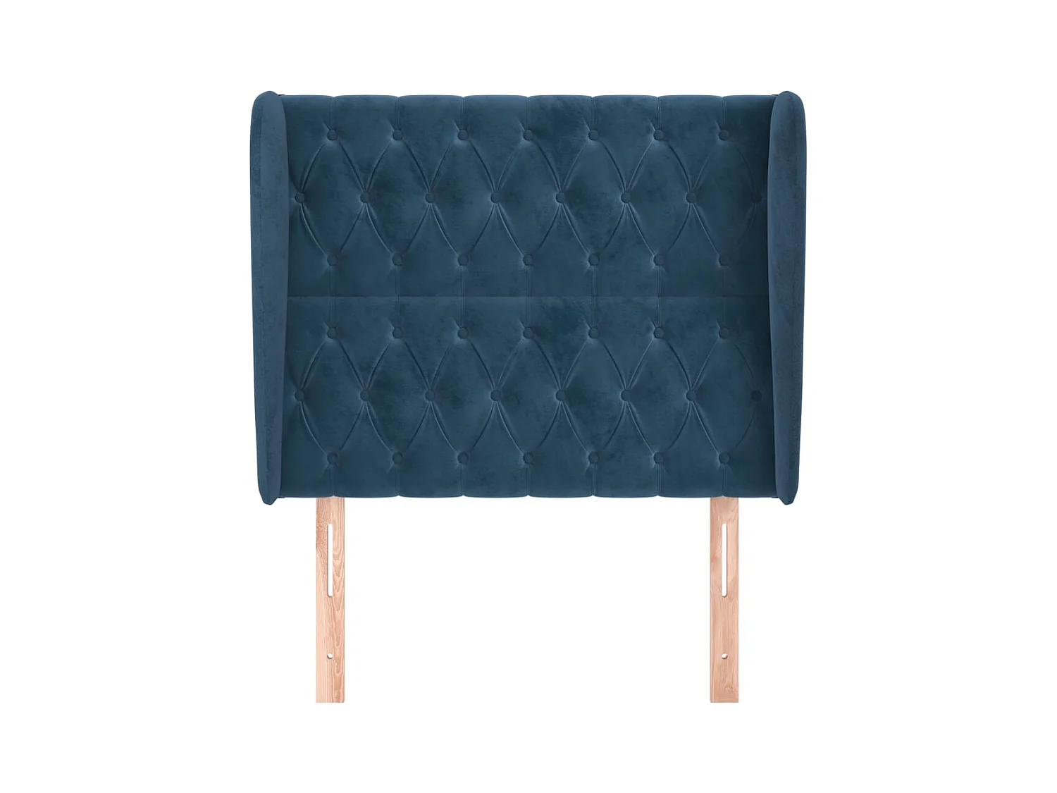 Hoofdbord met vleugels Donkerblauw 103x23x118/128 cm Fluweel