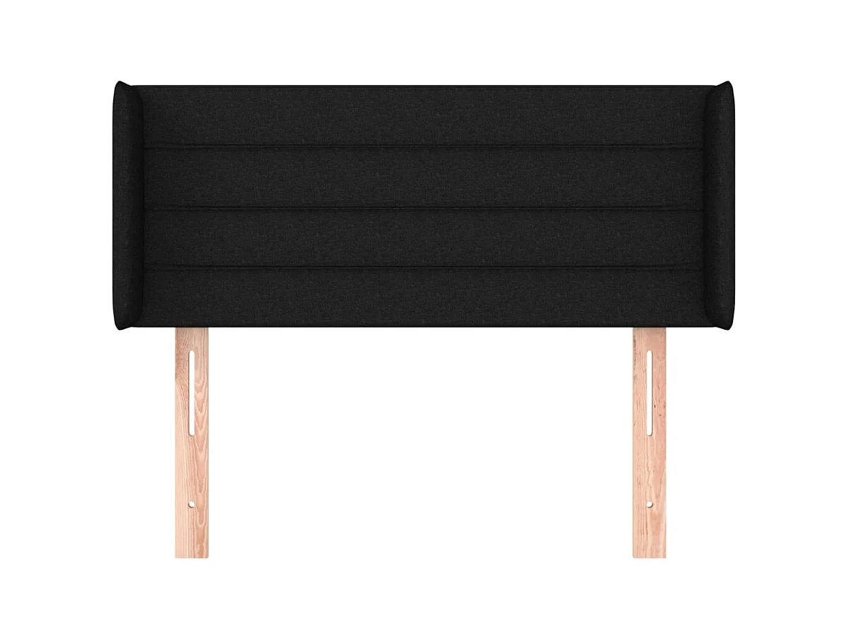Hoofdbord met vleugels Zwart 103x16x78/88 cm Stof