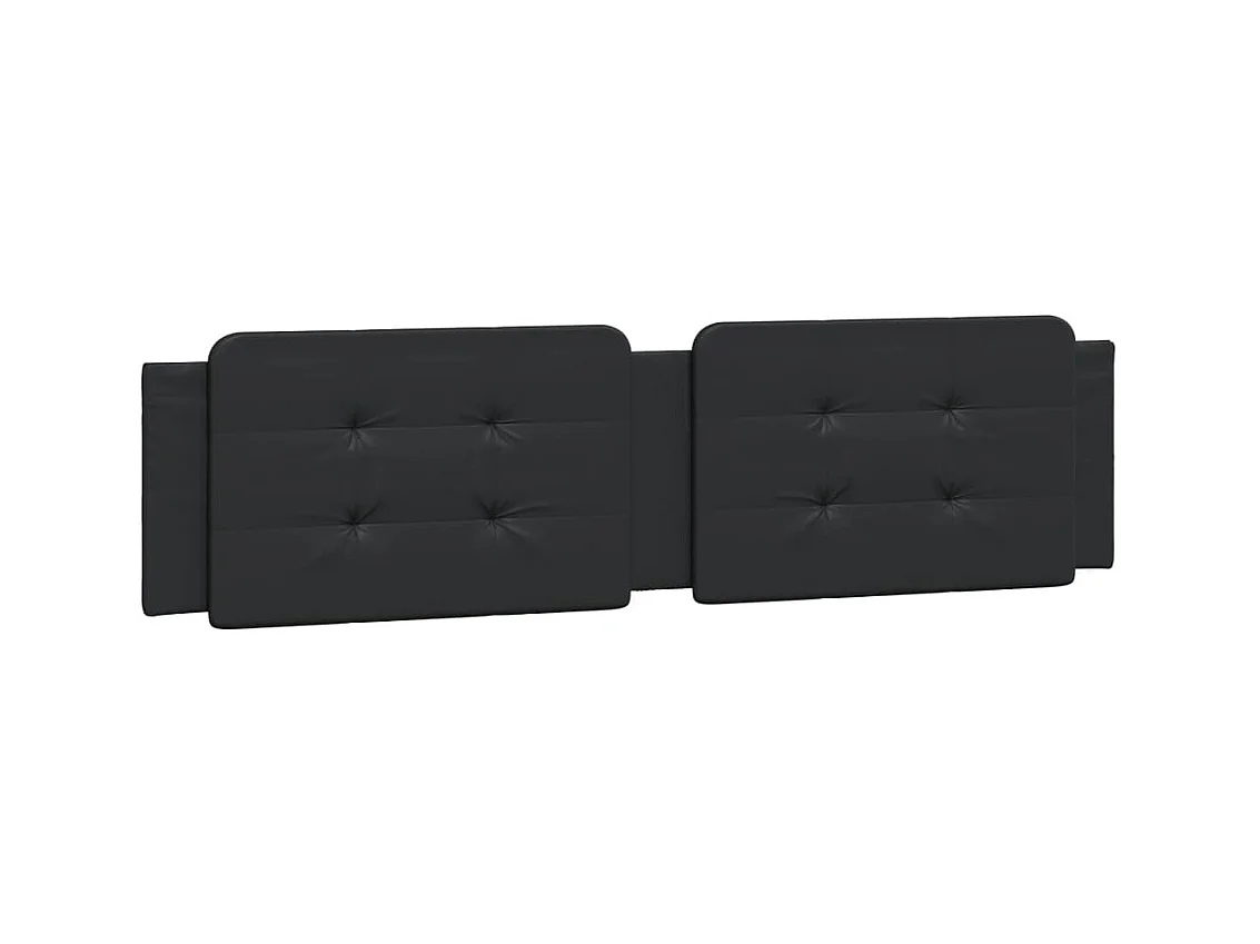 Zwart hoofdbordkussen 200 cm kunstleer