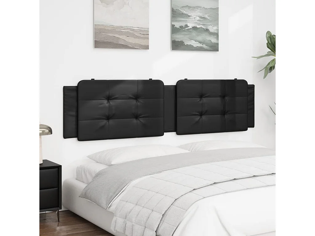 Cuscino testiera nero 200 cm in similpelle