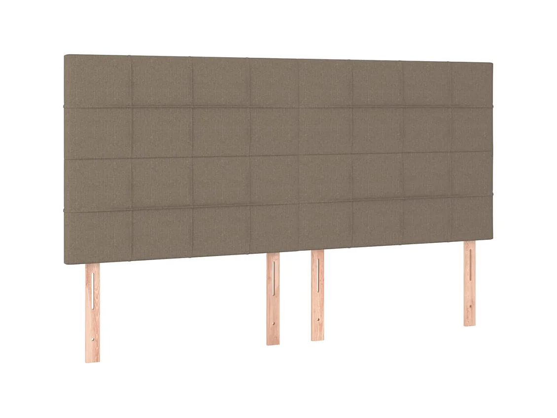 Taupe LED hoofdbord 180x5x118/128 cm Stof