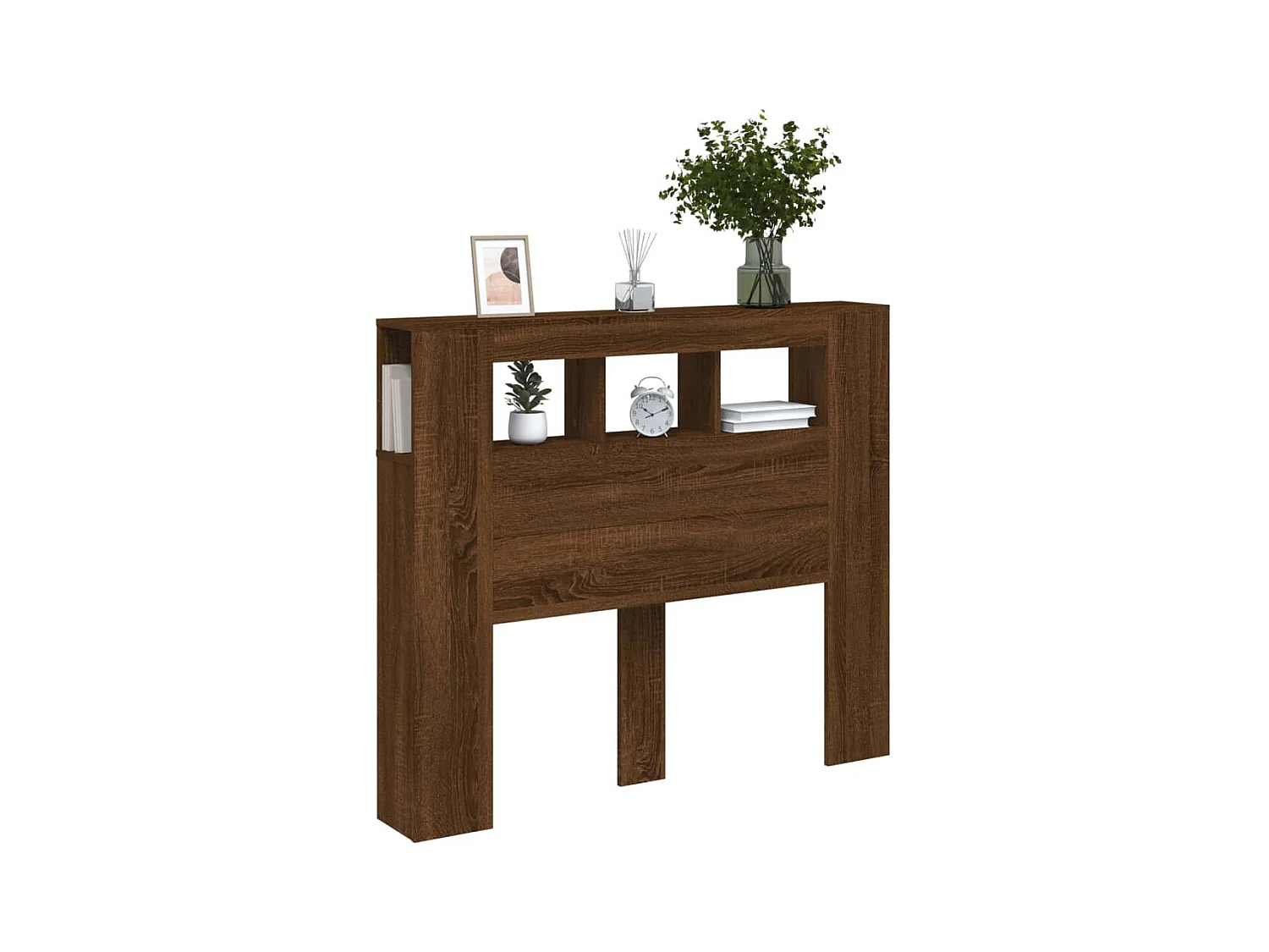 Testiera LED in rovere marrone 120x18,5x103,5cm in legno ingegnerizzato