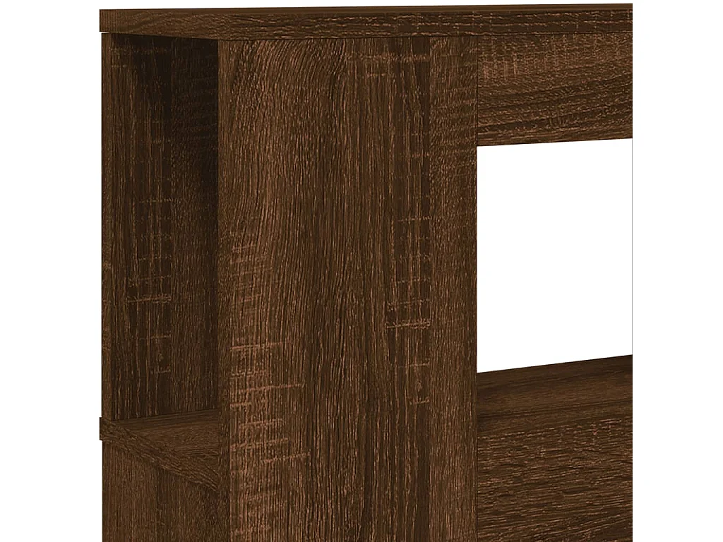 Testiera LED in rovere marrone 120x18,5x103,5cm in legno ingegnerizzato