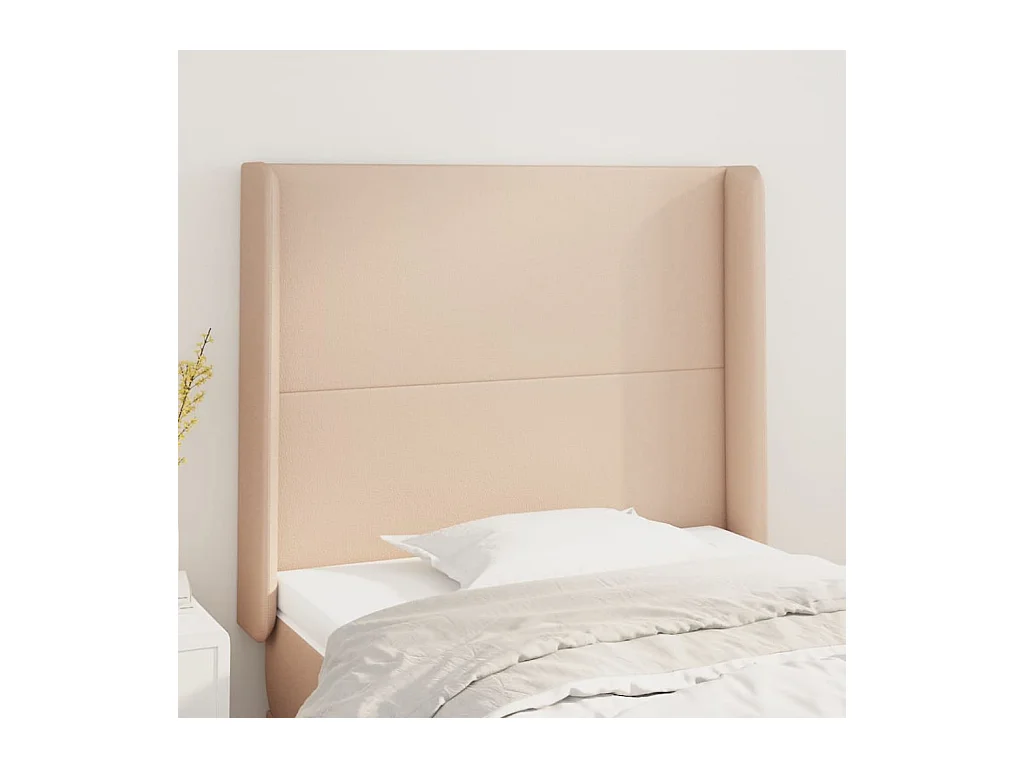 Tête de lit avec oreilles Cappuccino 83x16x118/128cm Similicuir