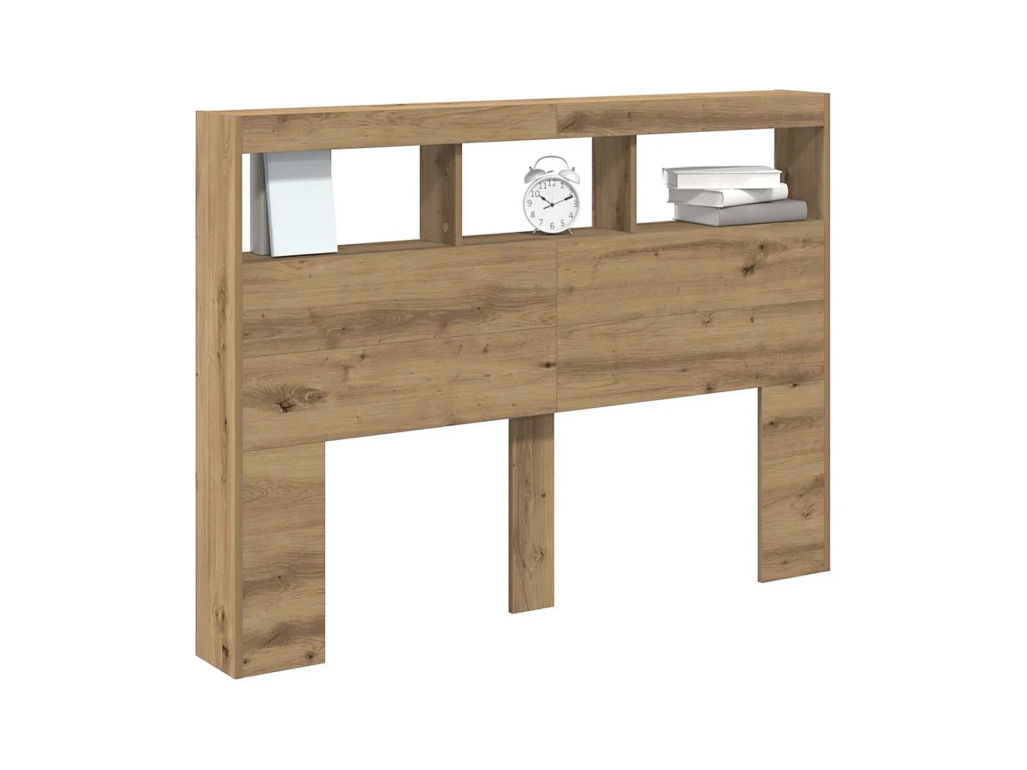 Cabecero de armario con luz LED, roble artesanal, 140x17x102 cm