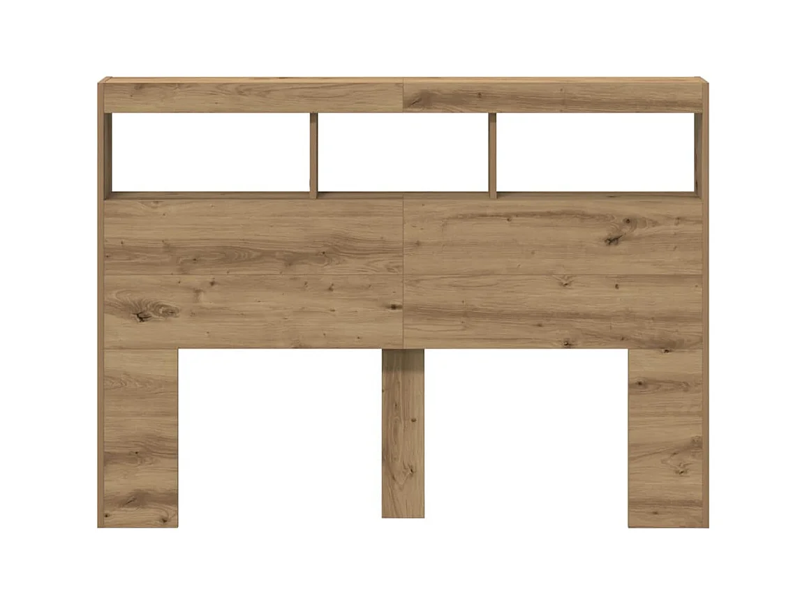 Cabecero de armario con luz LED, roble artesanal, 140x17x102 cm