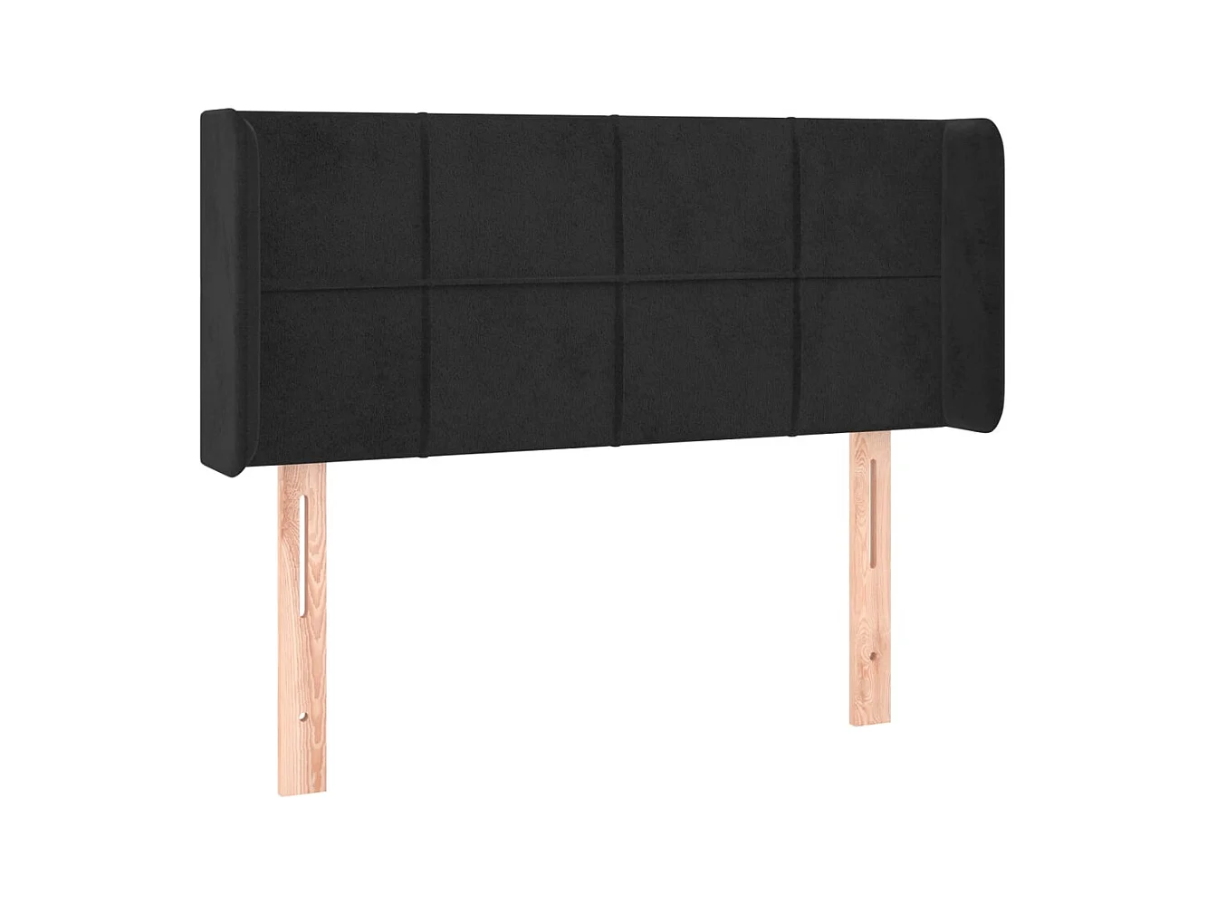 Zwart LED hoofdbord 83x16x78/88 cm Fluweel