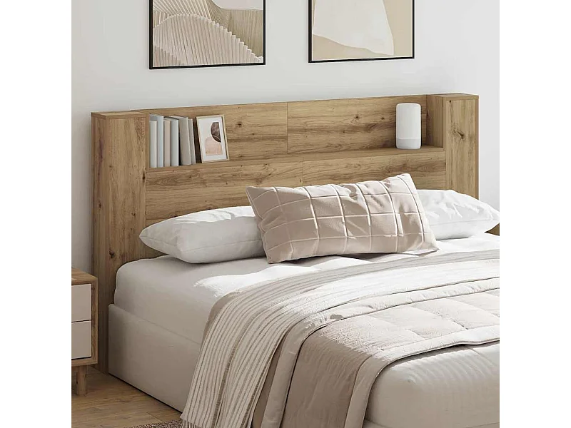 Handgemaakte eikenhouten hoofdbordkast 180 x 17 x 104,5 cm