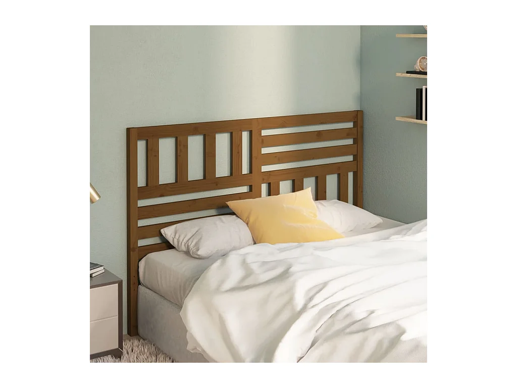 Honingbruin hoofdbord 146x4x100 cm massief grenenhout