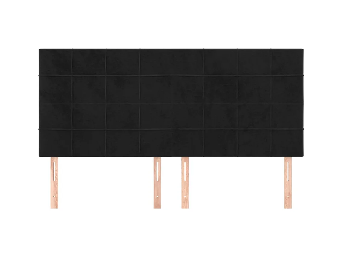 Têtes de lit 4 pcs Noir 90x5x78/88 cm Velours