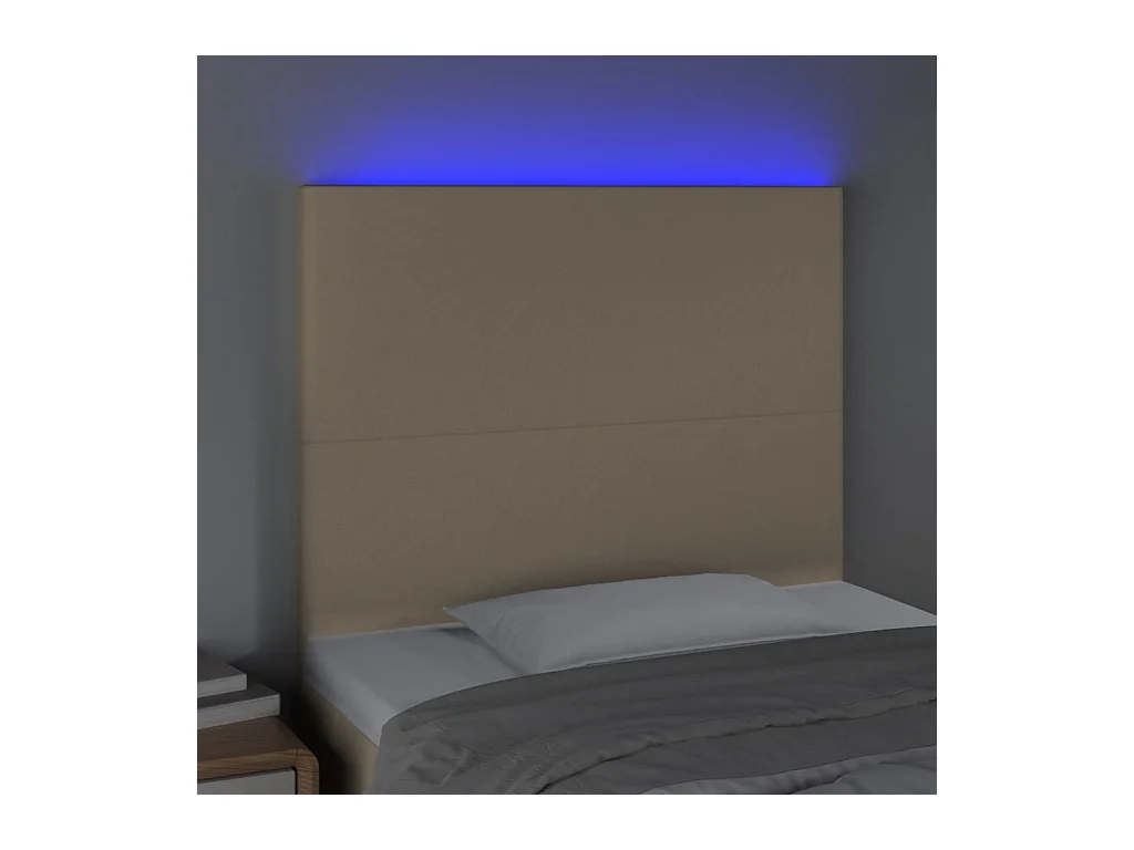 Cabecero LED Crema 100x5x118/128 cm Tela