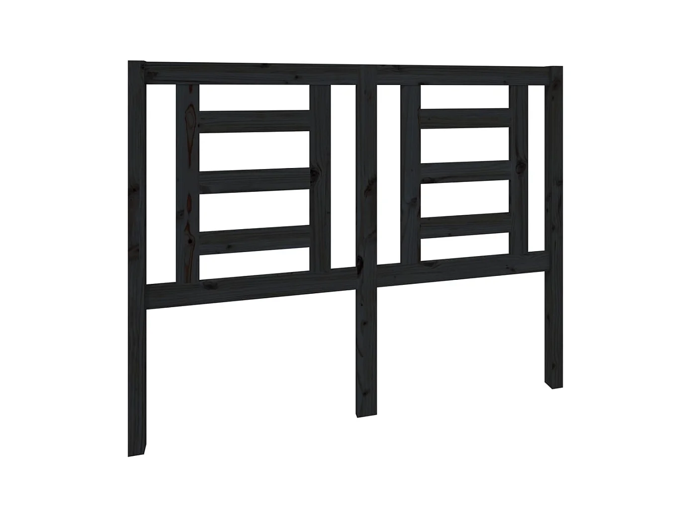 Cabecero negro 126x4x100 cm Madera maciza de pino