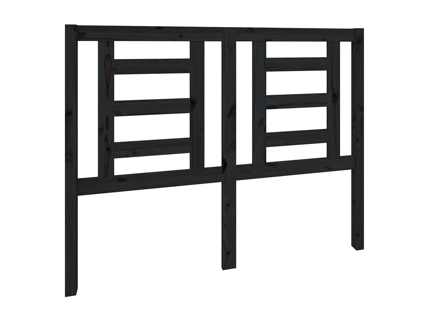 Zwart hoofdbord 126x4x100 cm Massief grenenhout