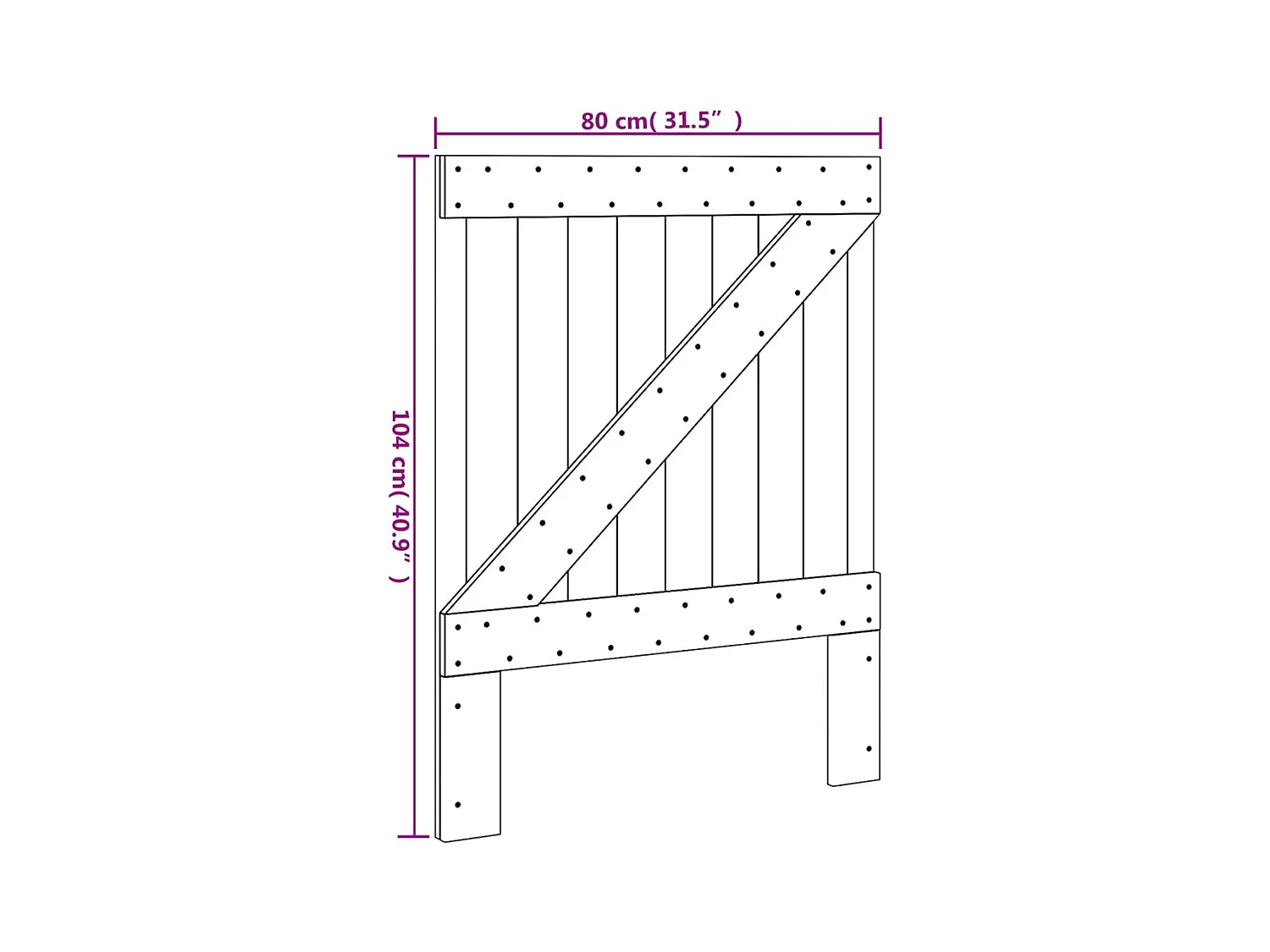Hoofdbord 80x104 cm massief grenenhout