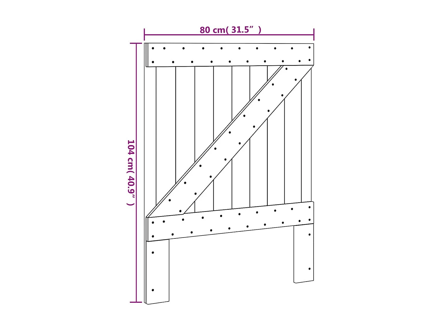 Tête de lit 80x104 cm bois massif de pin