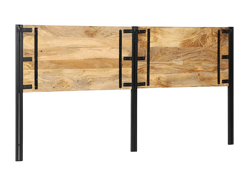 Testiera da 200 cm in legno massello di mango e ferro