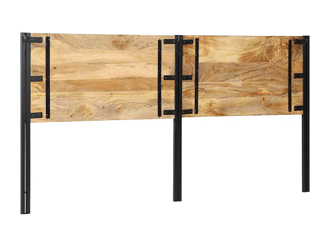 Tête de lit 200 cm bois massif manguier et fer