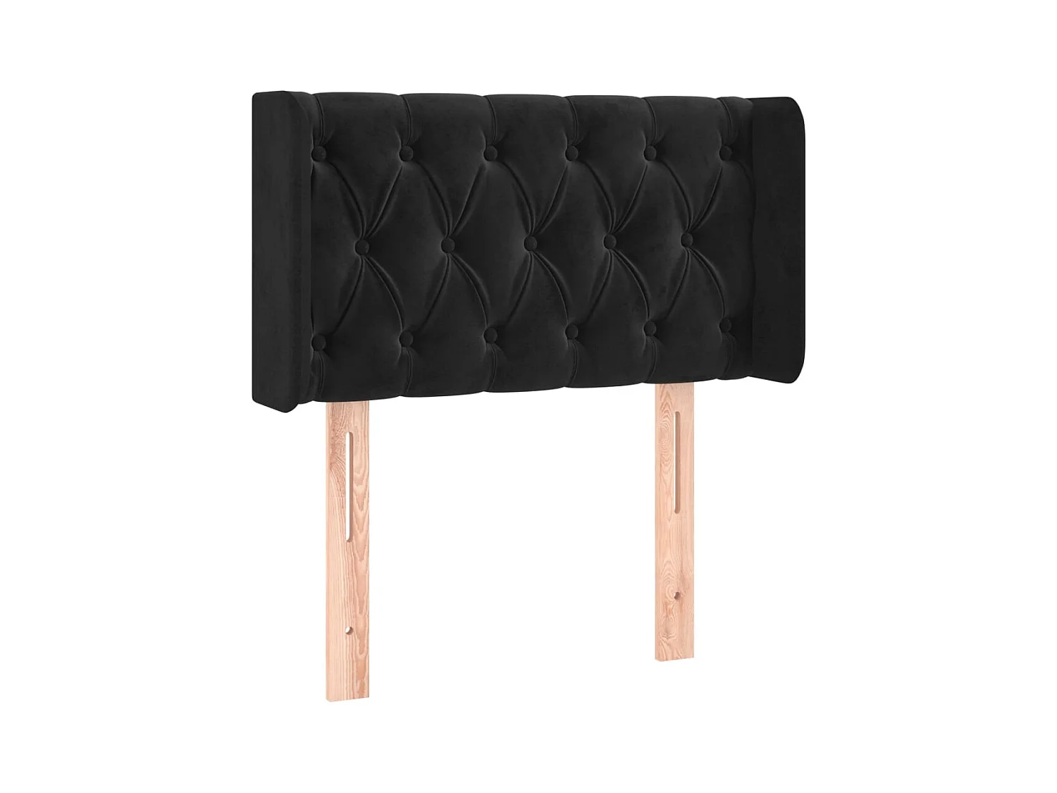 Zwart LED hoofdbord 83x16x78/88 cm Fluweel