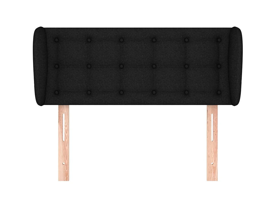 Hoofdbord met vleugels Zwart 93x23x78/88 cm Stof