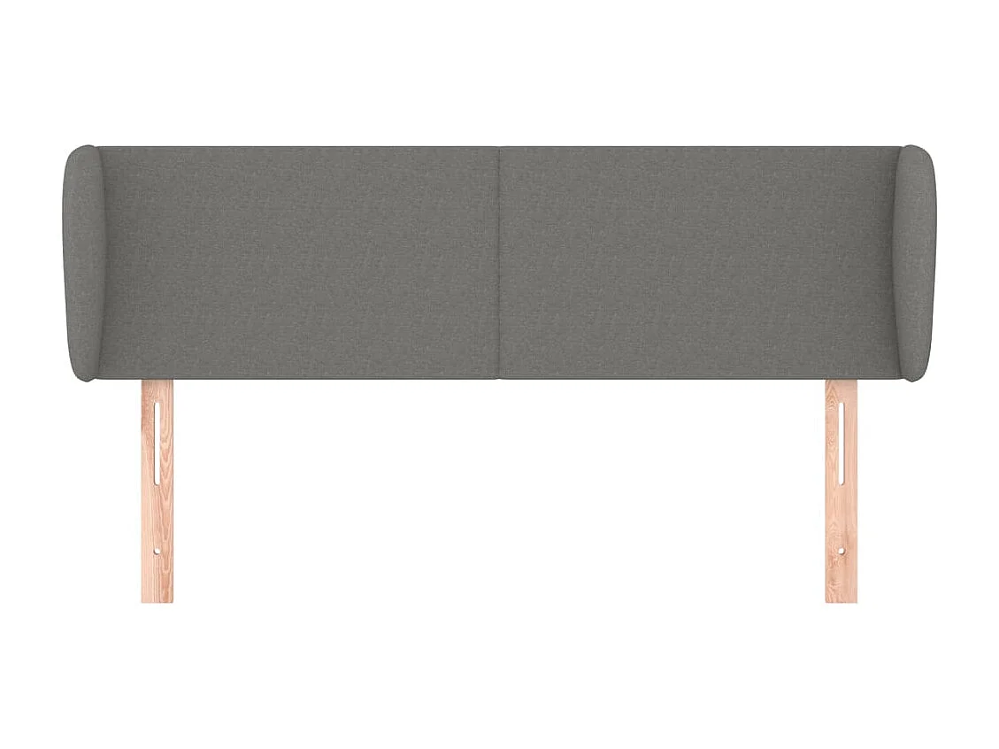 Tête de lit avec oreilles Gris foncé 147x23x78/88 cm Tissu