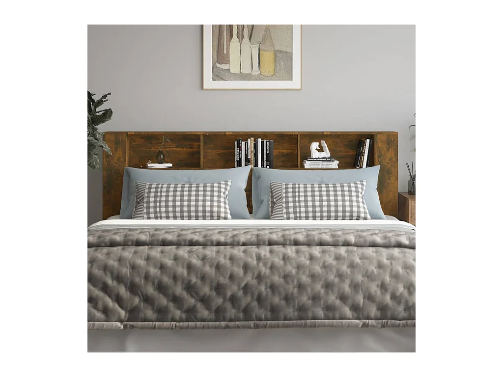 Gerookt eiken hoofdeinde kast 220x18,5x104,5 cm