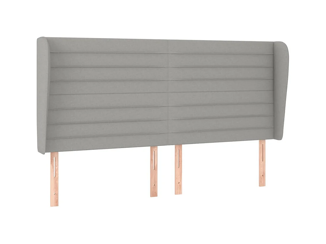 Hoofdbord met vleugels Lichtgrijs 183x23x118/128 cm Stof