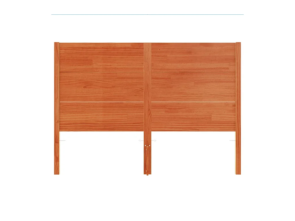 Testiera in legno massello di pino da 180 cm in cera marrone