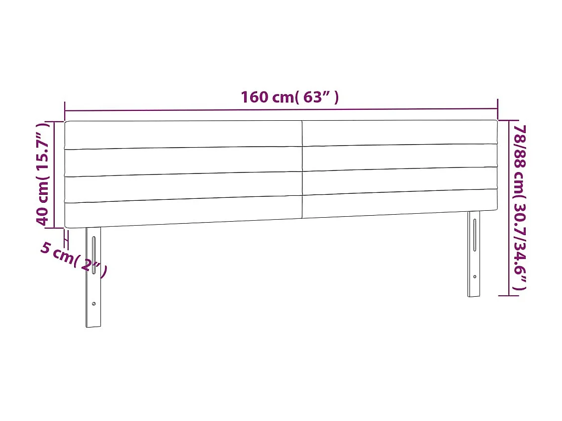 Cabecero LED Rosa 160x5x78/88 cm Terciopelo