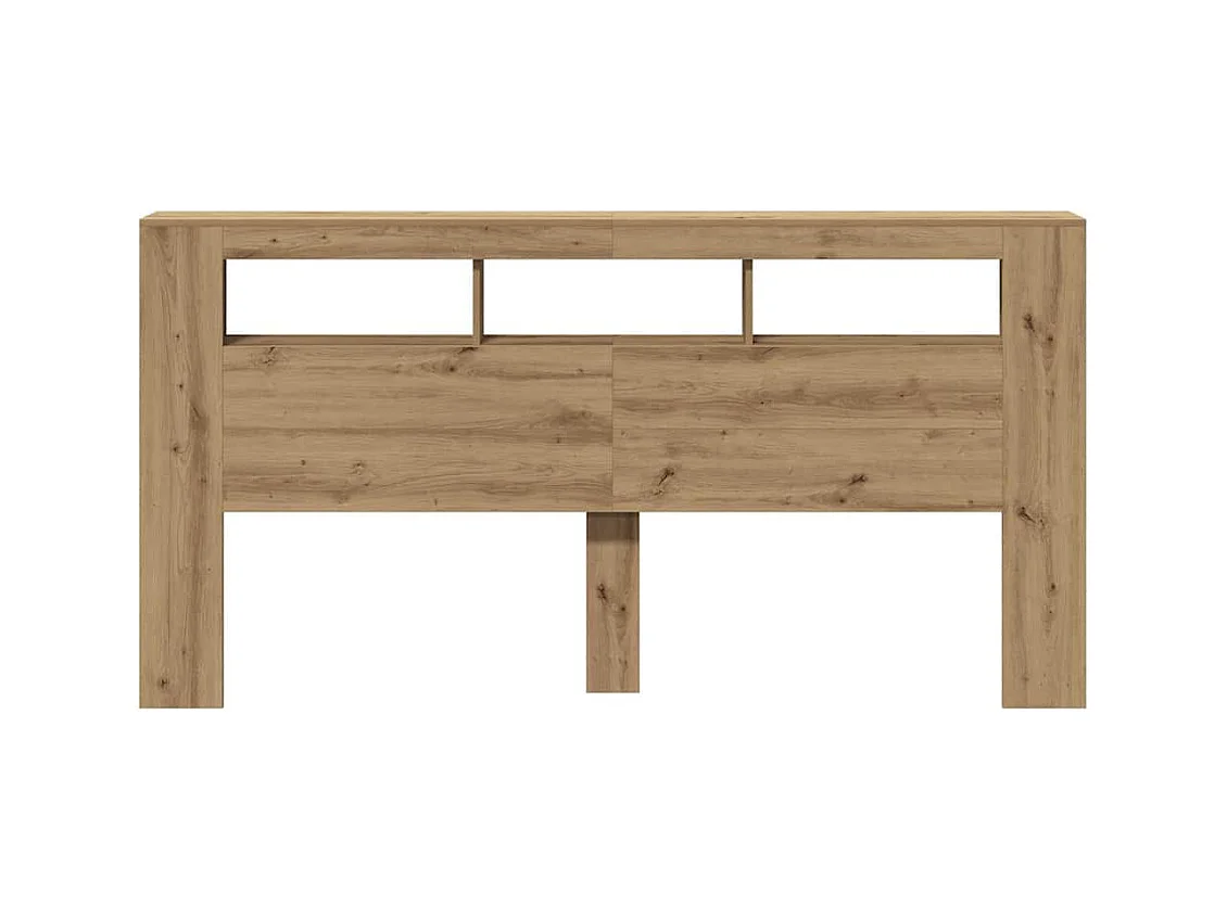 Cabecero LED en roble artesanal 200x18,5x103,5 cm