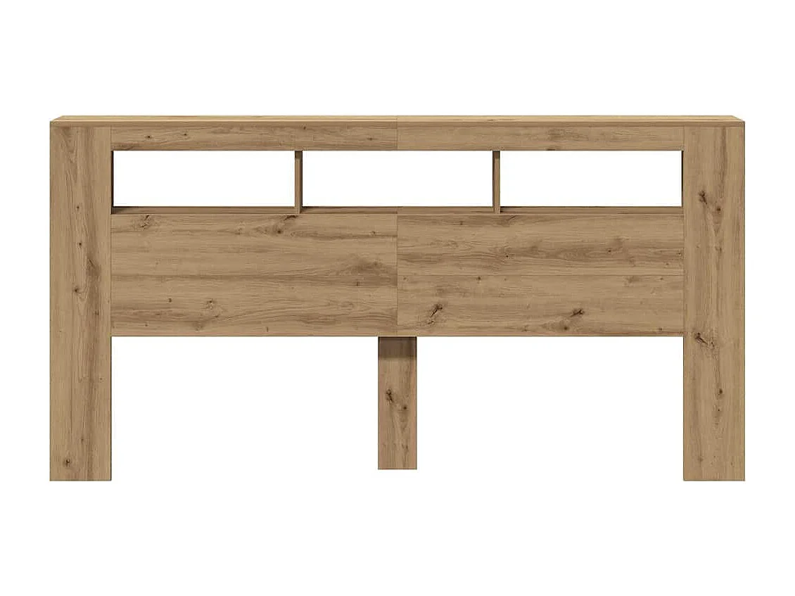 LED hoofdbord in handgemaakt eikenhout 200x18,5x103,5 cm