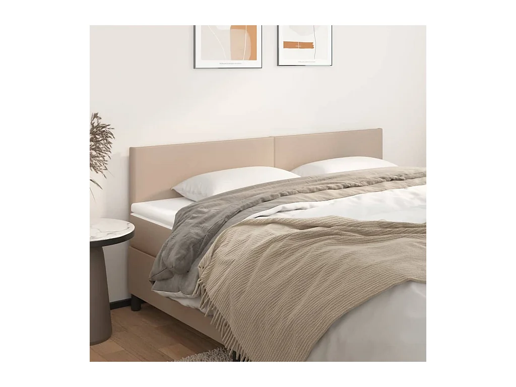 Hoofdborden 2 stuks Cappuccino 80x5x78/88 cm Kunstleer