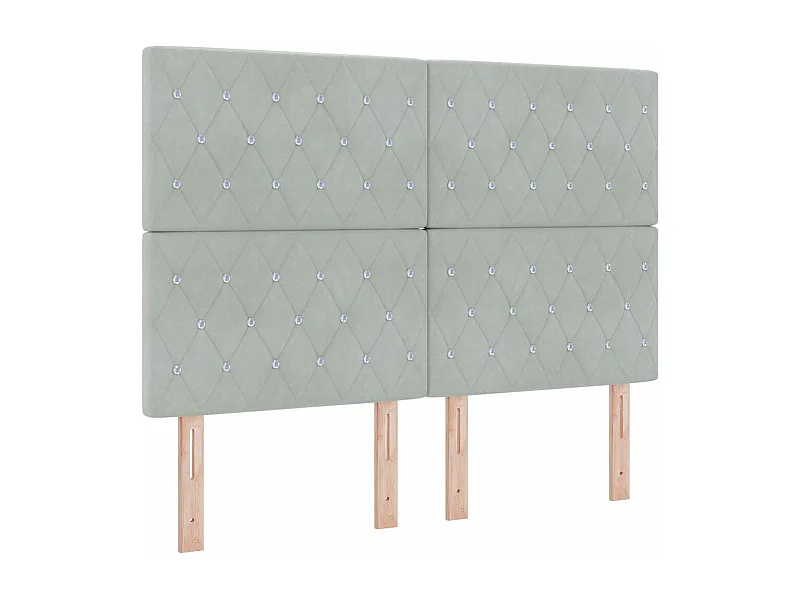 Tête de Lit en Velours Argyle Gris clair 140 cm Velours