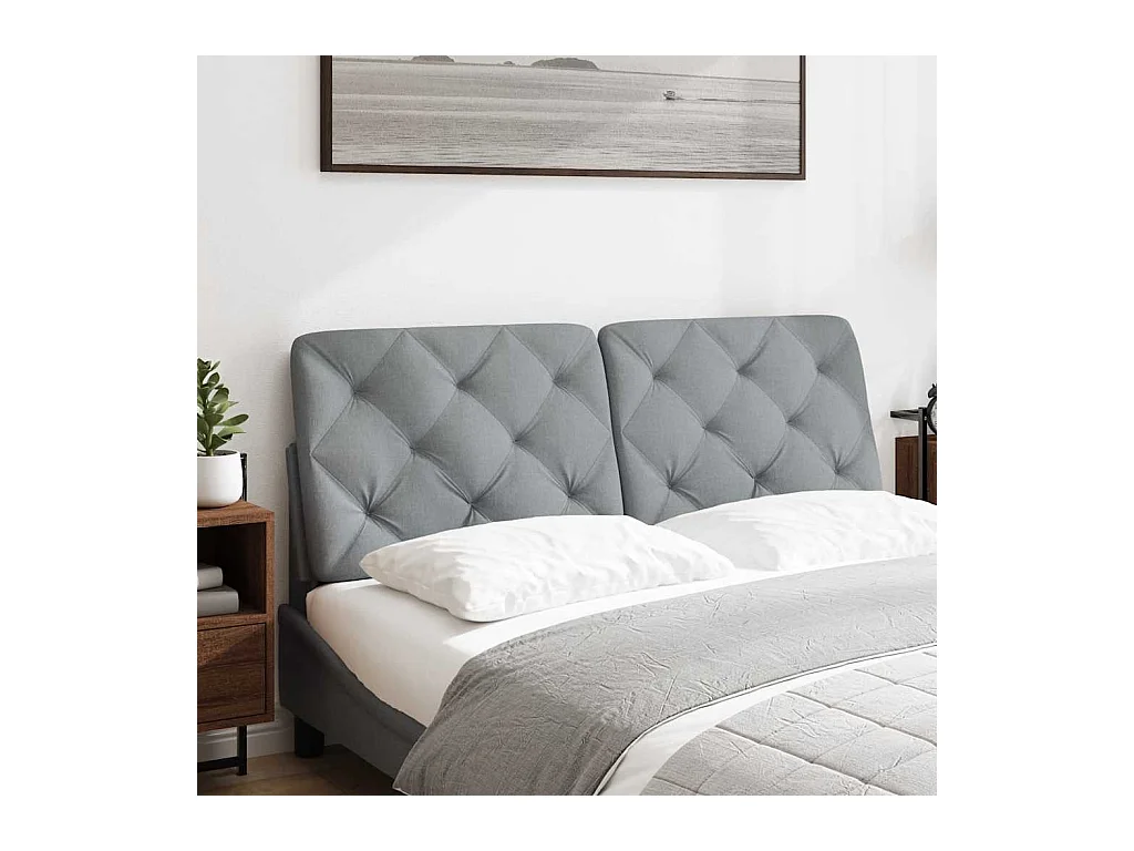 Lichtgrijs hoofdbordkussen 120 cm stof