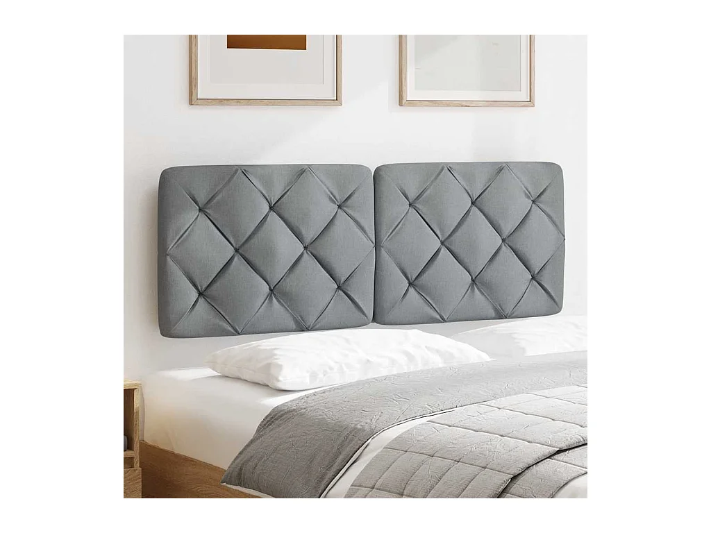 Lichtgrijs hoofdbordkussen 120 cm stof