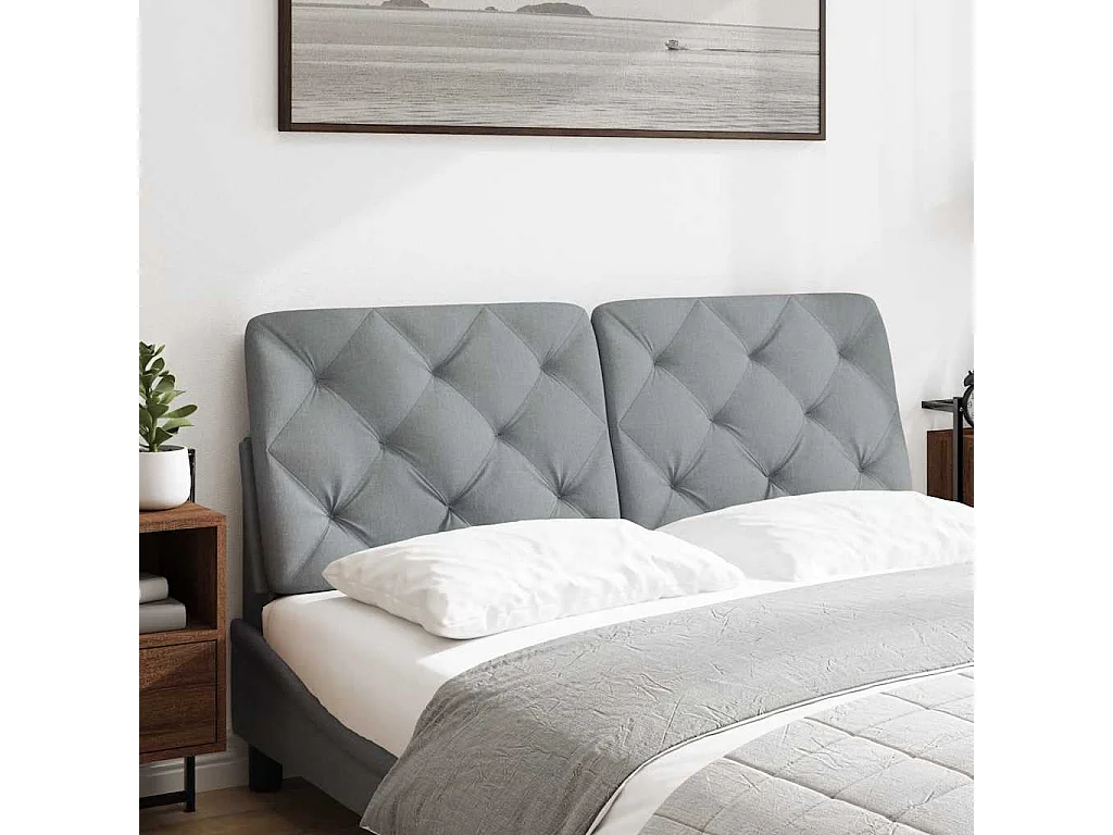 Cuscino per testiera grigio chiaro in tessuto 120 cm