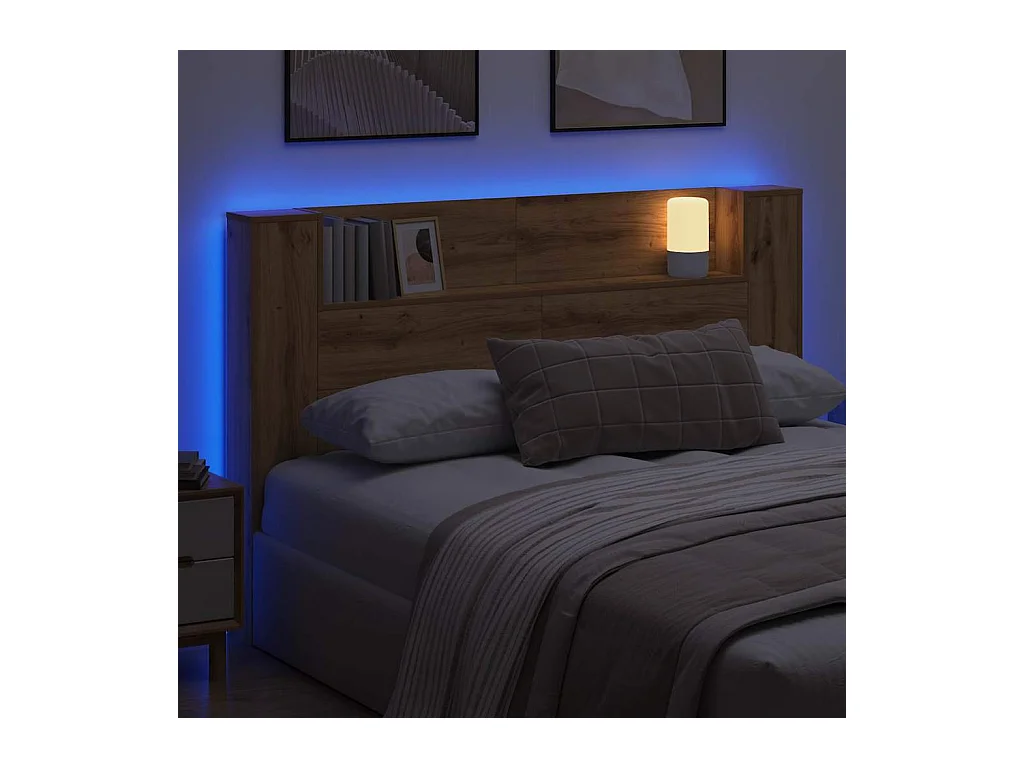 Handgemaakte eikenhouten hoofdeindekast van bewerkt hout