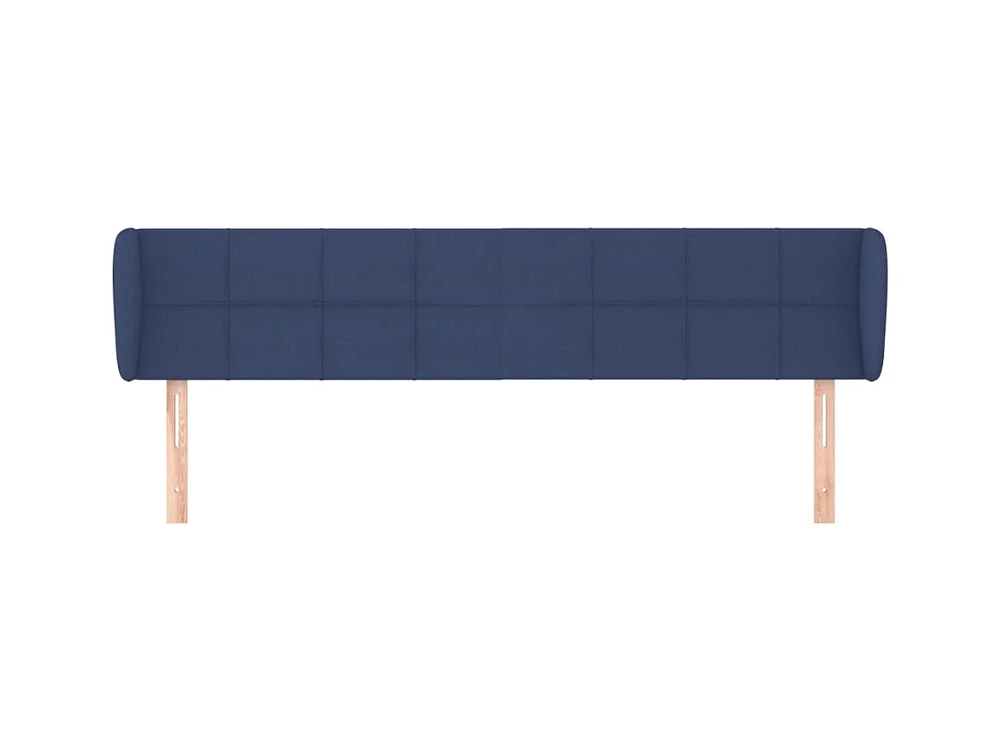 Hoofdbord met oren Blauw 203x23x78/88 cm Stof
