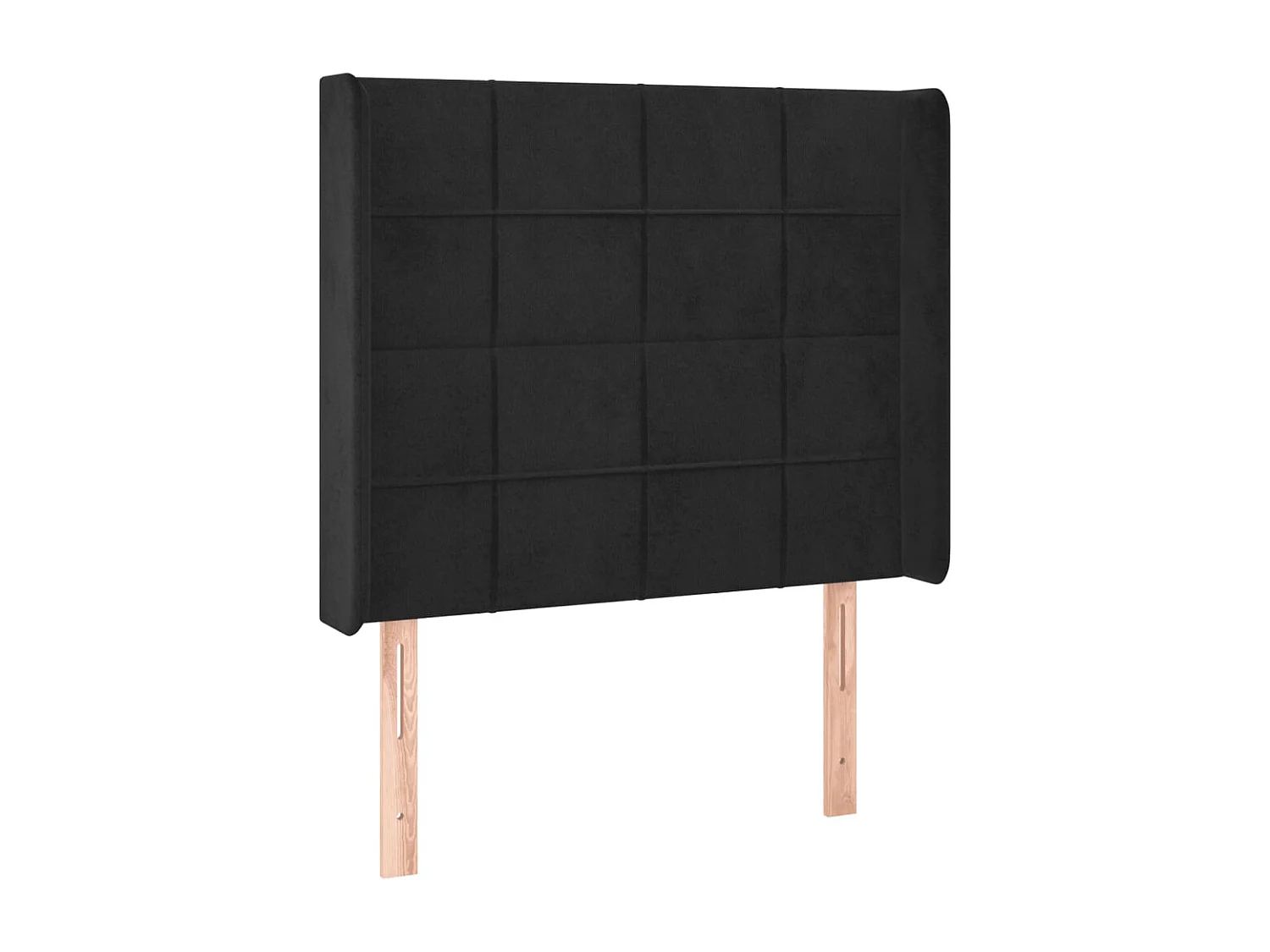 Testiera LED Nero 83x16x118/128 cm Velluto