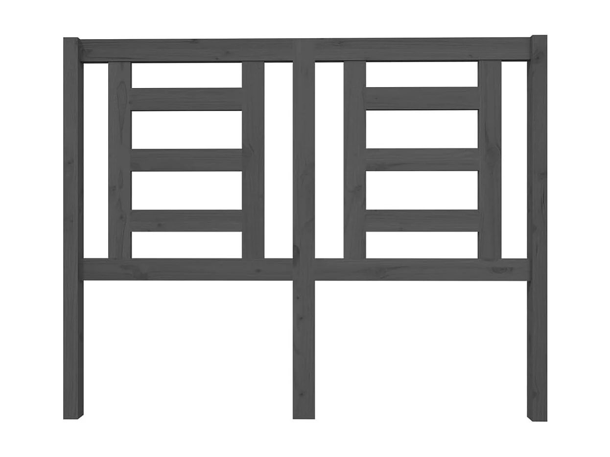 Grijs hoofdbord 126x4x100 cm Massief grenenhout