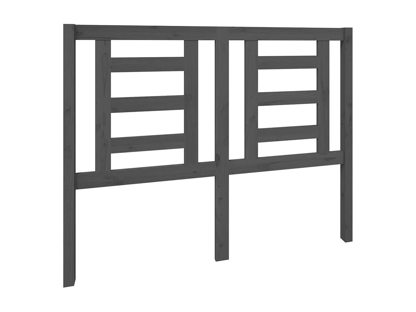 Grijs hoofdbord 126x4x100 cm Massief grenenhout