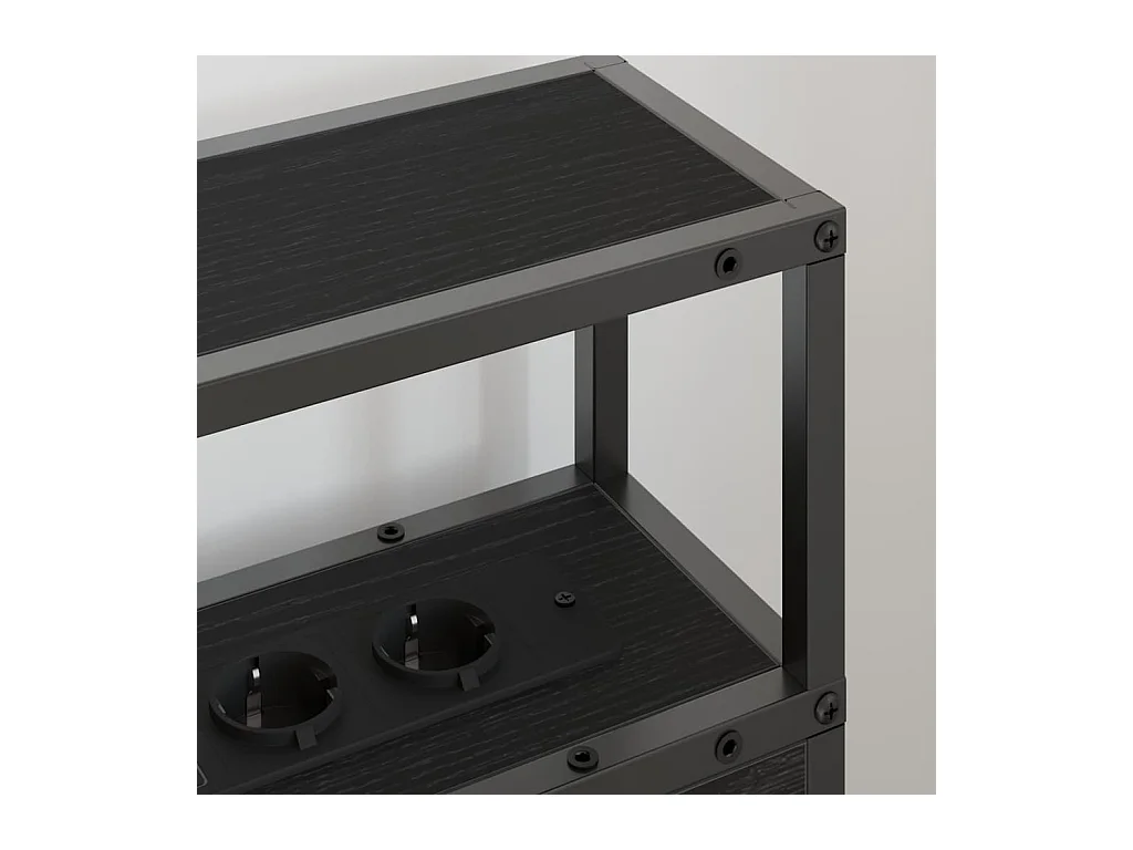 Cabecero de madera de ingeniería de roble negro de 100 cm con almacenaje