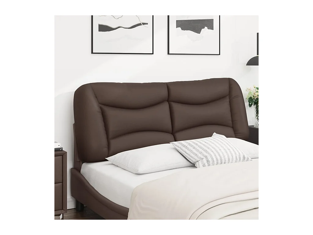 Bruin hoofdbordkussen 120 cm kunstleer