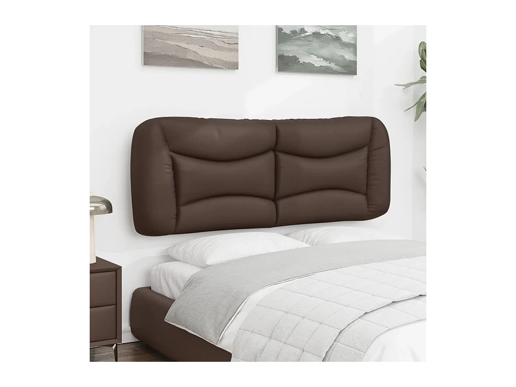 Bruin hoofdbordkussen 120 cm kunstleer