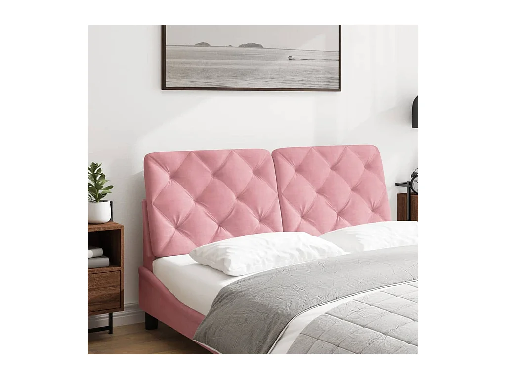 Roze hoofdbordkussen 120 cm fluweel