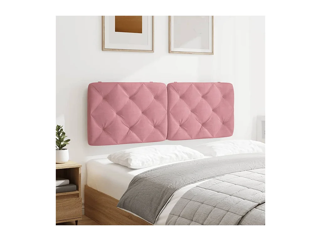Roze hoofdbordkussen 120 cm fluweel