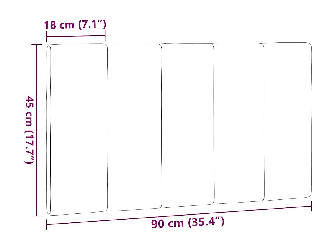 Crème hoofdbordkussen 90 cm stof