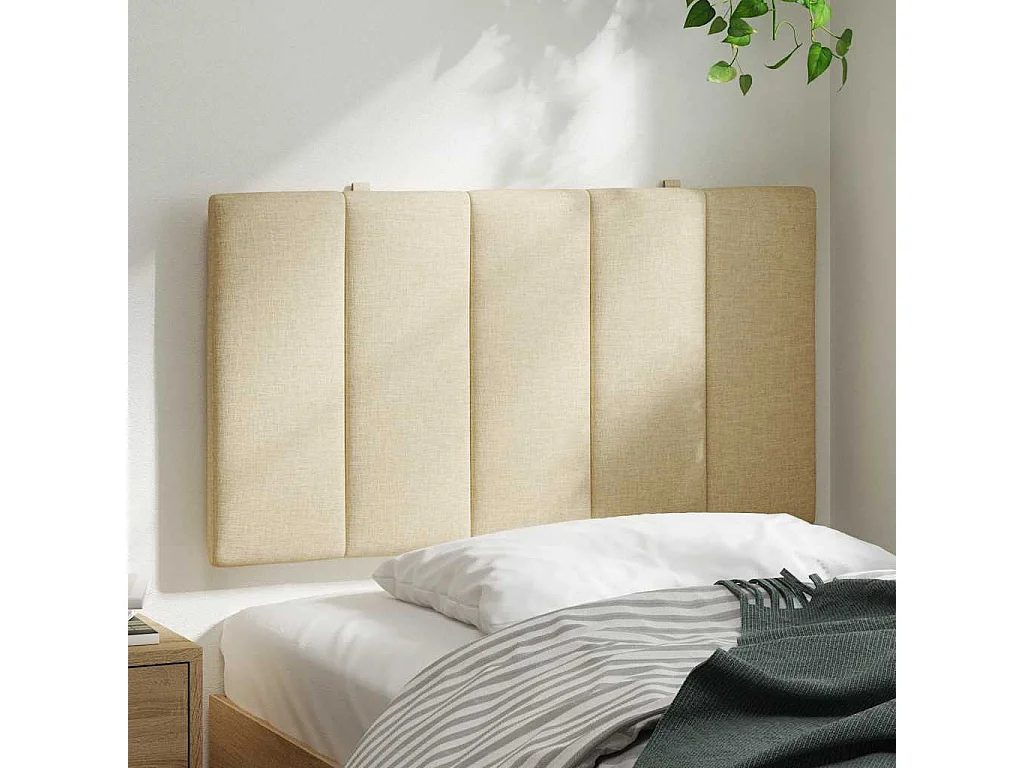 Coussin de tête de lit crème 90 cm tissu