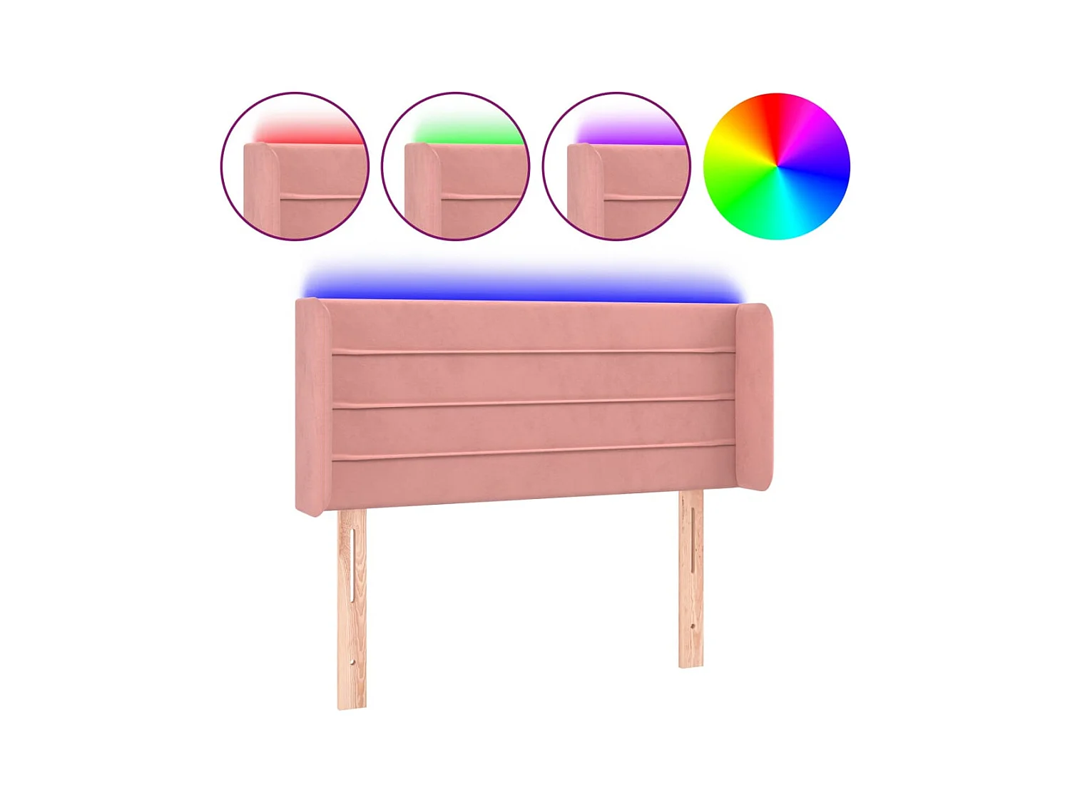 LED Hoofdbord Roze 103x16x78/88 cm Fluweel