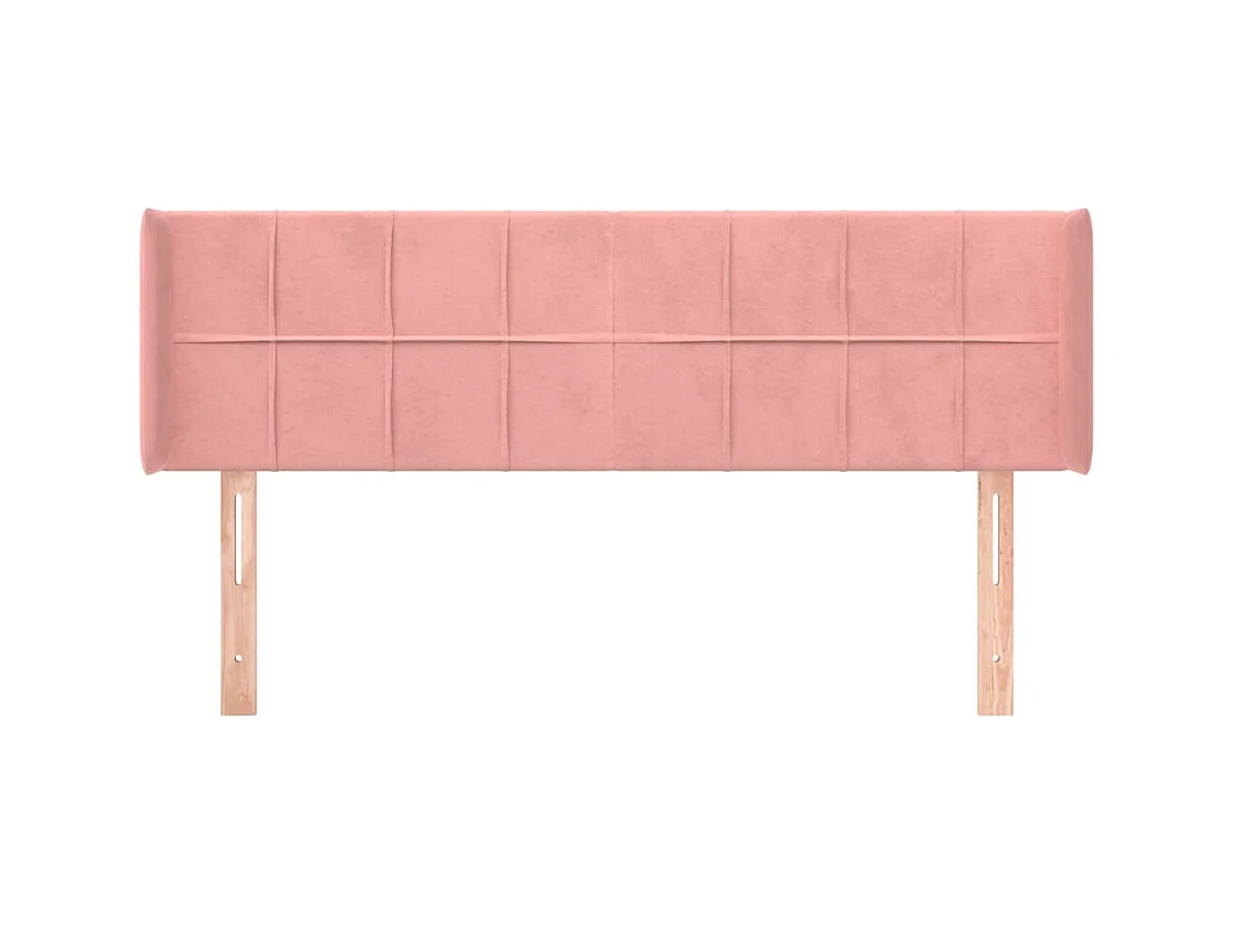 Tête de lit avec oreilles Rose 147x16x78/88 cm Velours